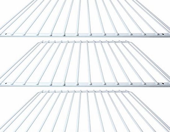 Spares2go Plastic Coated Shelf Rack for LEC Fridge Freezers (White, Pack of 3)