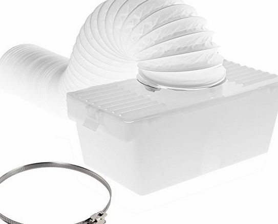 Spares2go  Condenser Vent Box amp; Hose Kit With Jubilee Clip for INDESIT Vented Tumble Dryer (4`` / 100mm Diameter)