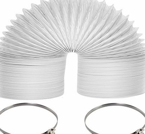 Spares2go  Extra Long Vent Hose amp; Jubilee Clips Kit for BEKO Tumble Dryer (6 Metre, 100mm Diameter)