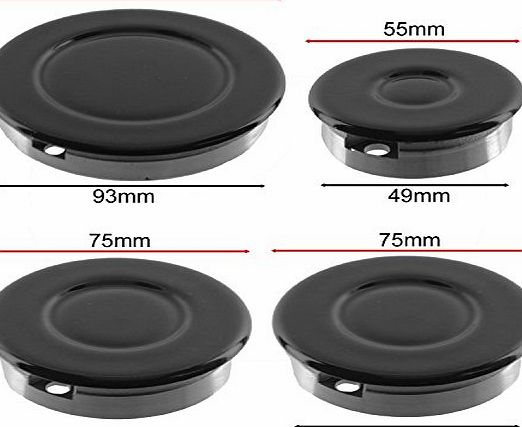 Spares2go  Universal Oven Cooker Hob Gas Burner Crown amp; Flame Cap (Small, 2 Medium amp; Large)