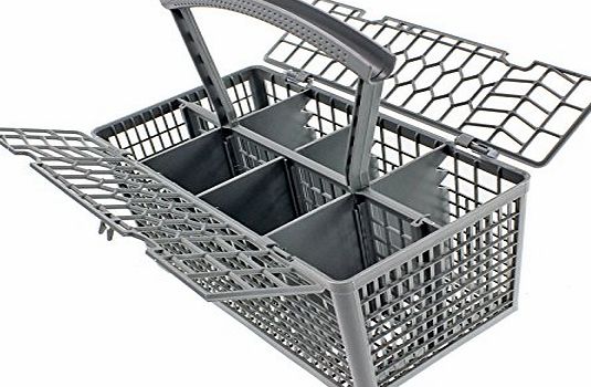 Spares2go Universal Dishwasher Cutlery Basket Cage Lid amp; Removable Handle (235 x 242 x 130)