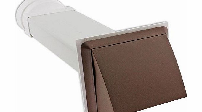 Spares2go Universal External Wall Vent Cowl Kit for Vented Tumble Dryers (Brown)