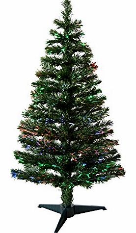 SPARKLES 4ft 120cm Beautiful Green Fibre Optic Artificial Indoor Christmas Xmas Tree New