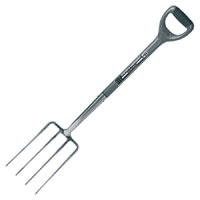 Select Stainless Steel Garden Digging Fork 711mm Softgrip D Handle