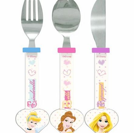 3-Piece Disney Princess Heart Shaped Cutlery Set