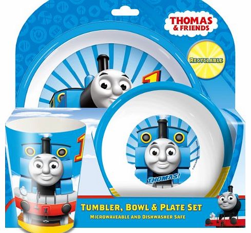 3-Piece Thomas The Tank Engine Tumbler, Bowl and Plate Set