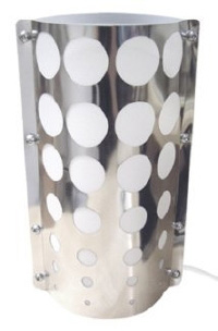 Spearmark Circles Kool Table Lamp Energy Saving Design With Silver And White Moulded Plastic Shade