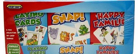 Spears Games Triple Card Game Pack - Snap, Happy Families, Playing Cards