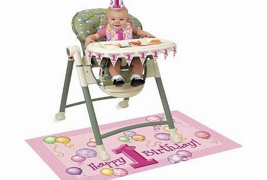 specialdaysandgifts 1ST Birthday Girls High Chair Decorating kit (Pink)
