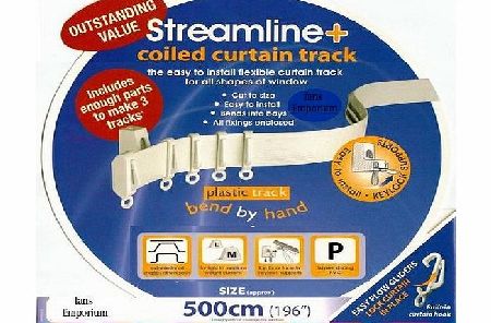 5m BENDABLE CURTAIN TRACK FOR STRAIGHT & BAY WINDOW RAIL Enough for 3 Standard Windows, Top or Face Fix all Fixings