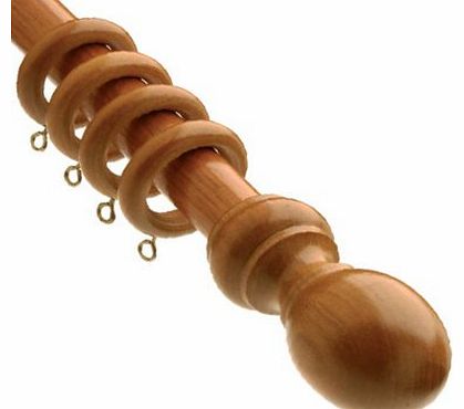 Speedy County 28mm Wood Curtain Pole Set, Antique Pine, 180 Cm