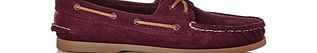 SPERRY Burgundy corduroy lace-up boat shoes