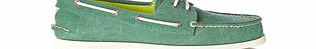 SPERRY Green suede lace-up boat shoes