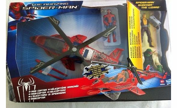 Spider-Man Marvel Amazing Spider-man Web Copter with Shocker and Lizard Figures Spiderman