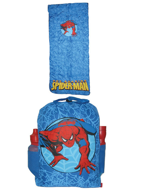 Spiderman Backpack Rucksack Combo Inc Sleeping bag Torch and Drink Bottle - GREAT LOW PRICE