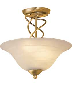 Spiral Antique Brass Ceiling Light Fitting