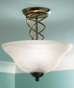 Spiral Ceiling Light Fitting - Antique Brass