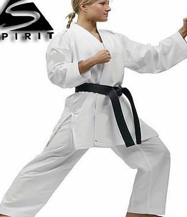 Spirit Karate 9oz Polly-Cotton White Karate Uniform (4/170cm)