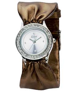 spirit Ladies Bronze Ruched Strap Watch