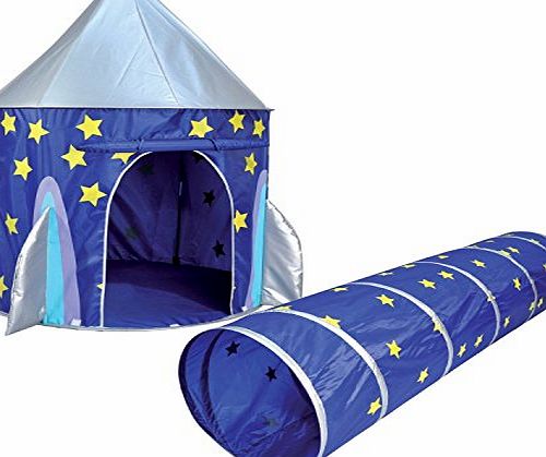 Spirit of Air Kids Kingdom Pop-up Space Rocket Play Tent amp; Tunnel