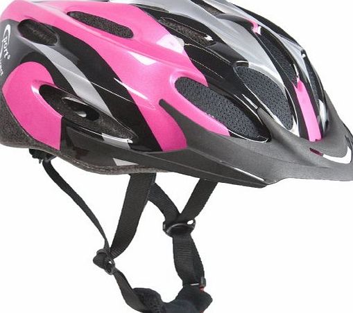 Sport Direct Womens Vapour Bicycle Helmet - Pink/Black/Silver, Size 56-58