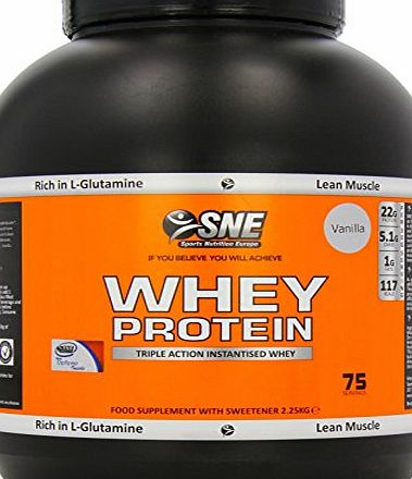 Sports Nutrition Europe 2250g Vanilla Whey Protein Supplement