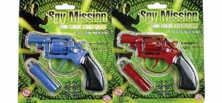 Spy Mission Die Cast Metal Cap Gun -with Silencer