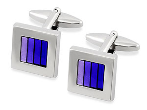 Square Purple Stripe Cufflinks 015164