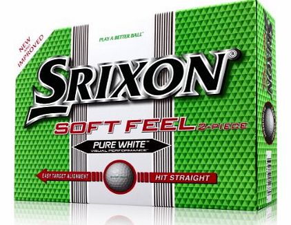 Srixon Soft Feel Mens Golf Balls - White, 12 Pack