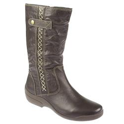 Female BEL1012 Leather Upper Leather Lining Boots in Dark Brown