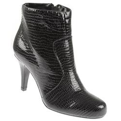 Female Bel1020 Leather Upper Leather Lining Boots in Black Croc, Dark Brown Croc