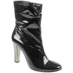 Staccato Female Bel8008 Leather Upper Leather Lining Comfort Ankle Boots in Black Patent
