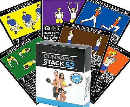 Stack 52 Dumbbell Exercise Cards by Strength Stack 52. Dumbbell Workout Playing Card Game. Video Instructions Included. Perfect for Training with Adjustable Dumbbell Free Weight Sets and Home Gym Fitness. (Dum