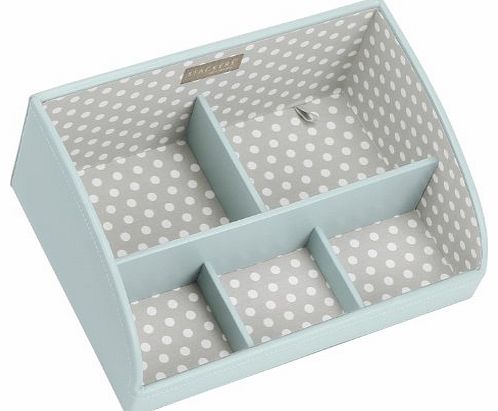 Stackers by LC Designs SPECIAL OFFER - Stackers Duck Egg Blue Desk Storage Caddy with Grey Polka Dot Lining