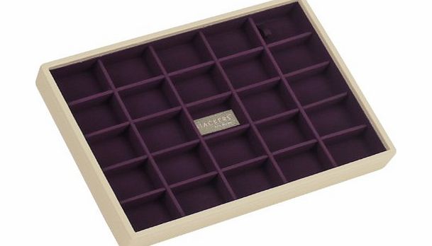 Stackers by LC Designs STACKERS CLASSIC SIZE Cream 25 Section STACKER Jewellery Box with Purple Lining