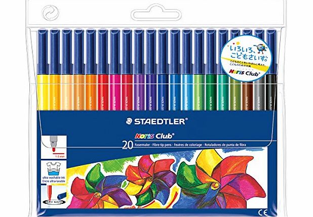 Staedtler Noris Club 326 WP20 Fibre Tip Pen In Wallet - 20 Assorted Colours