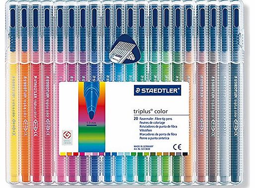 Triplus Colour 323 SB20 Fibre-Tip Pen Desktop Box - Assorted Colours (Pack of 20)