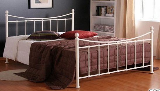 4FT Ivory Metal Bed Frame Small Double sized bedstead