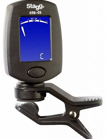 Stagg CTUC5 Automatic Chromatic Clip On Tuner for Guitar, Bass Violin, Ukulele and Chromatic Tuning