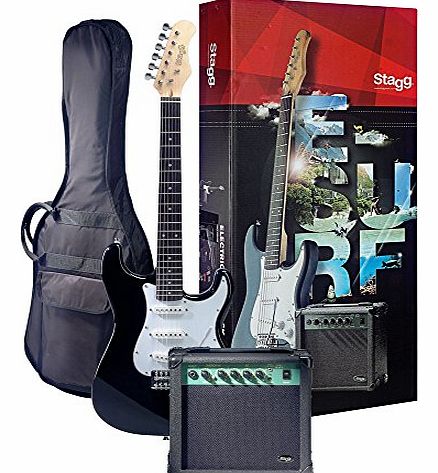 Stagg ESURF 250 BK UK Surfstar Electric Guitar and Amp Pack - Black