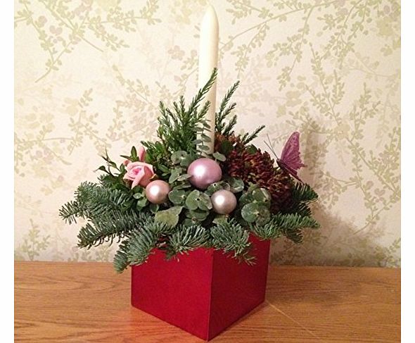 Large Purple Christmas Table Centre Piece - Real Flower Table Decoration Arrangement - Table Centrepiece