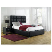 Stamford Double Leather Bedstead, Black And