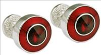 Stanislav Reymer Round Siam / Red Cufflinks by Mousie Bean