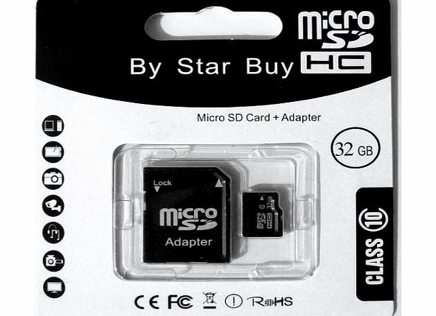 STAR BUY* Brand New 32GB Micro SD SDHC Memory Card Class 10 with Adapter*....THE HIGH PERFORMANCE CHOICE FOR D