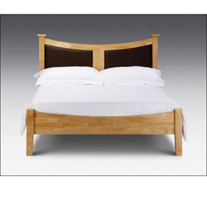 Balmoral 4ft 6in Double Bedstead - Real Leather Headboard
