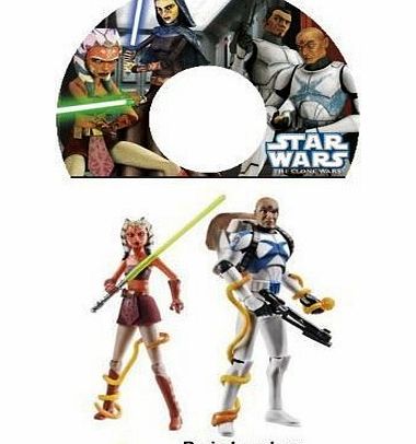 Star Wars Clone Wars DVD Set ``Brain Invaders`` Ahsoka amp; Clone Trooper Scythe