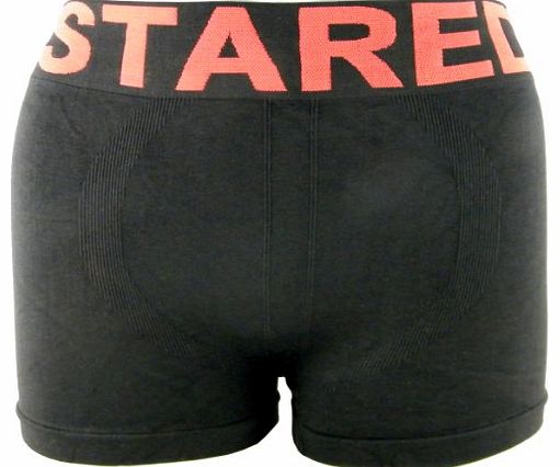 Stared Mens Novelty Boxer Shorts Funny Trunks Underwear Two Hands Design At Back (Large-XL, Black)