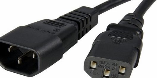 StarTech 1m Standard Computer Male to Female Power Cord Extension - Black