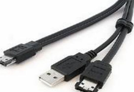 Startech ESATAUSBMM3 - Black - eSATA and USB A to Power