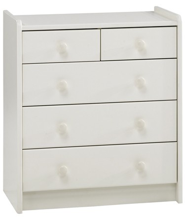 White 3+2 Chest of Drawers
